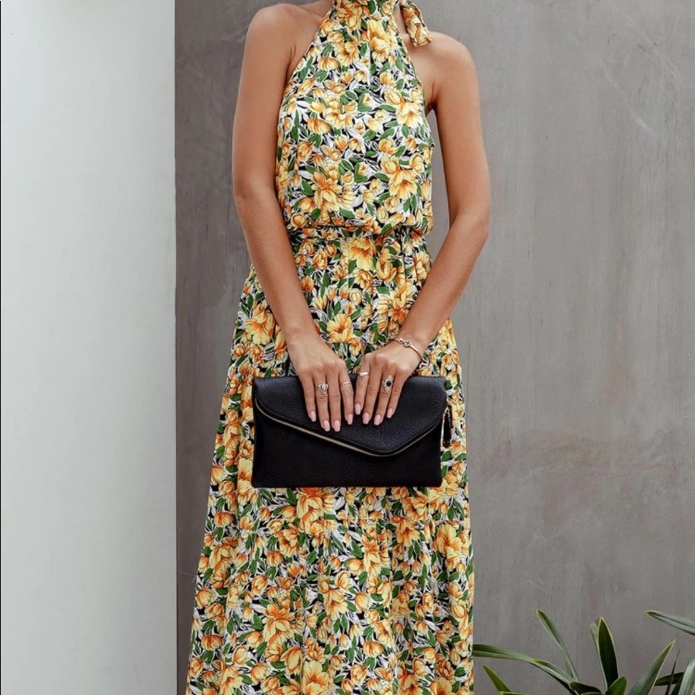 Women’s halter neck maxi dress